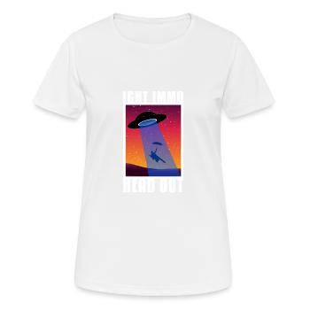 Ight Imma Head Out Schwamm Meme Bob UFO Geschenk - Frauen T-Shirt atmungsaktiv - Weiß - Vorne - AI Model Female 172 dark (172cm)