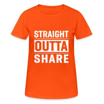 Straight outta share - Frauen T-Shirt atmungsaktiv - Neonorange - Vorne - AI Model Female 172 dark (172cm)
