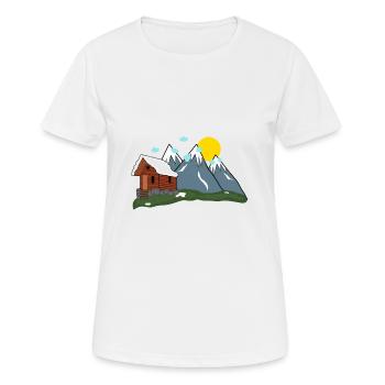 Solitaire alpages dans les montagnes - T-shirt respirant Femme - blanc - Devant - AI Model Female 172 dark (172cm)