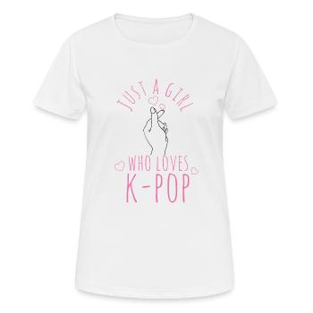 K-Pop - Frauen T-Shirt atmungsaktiv - Weiß - Vorne - AI Model Female 172 dark (172cm)