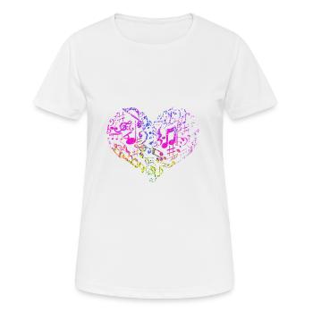 Music is my heart - Women's Breathable T-Shirt - white - Front - AI Model Female 172 dark (172cm)