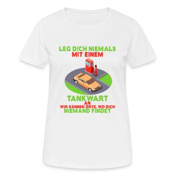 Tankwart shirt • Tankstelle • Tankwart Geschenk - Frauen T-Shirt atmungsaktiv - Weiß - Vorne - AI Model Female 172 dark (172cm)