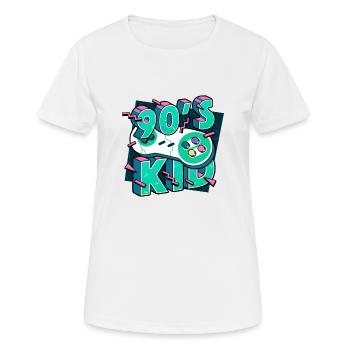 Mens 90s Kid 90s Men Design für Vintage Retro - Frauen T-Shirt atmungsaktiv - Weiß - Vorne - AI Model Female 172 dark (172cm)