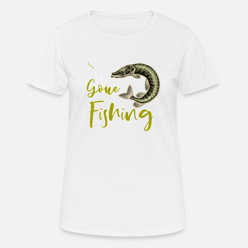 Fishing Gone - Fishhook, Pike - Women's Breathable T-Shirt - white