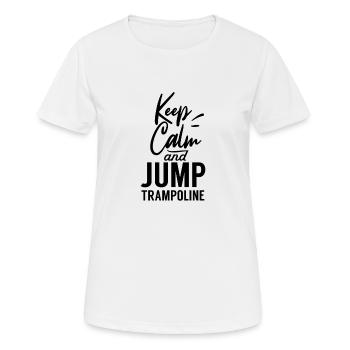 Trampolin springen - Frauen T-Shirt atmungsaktiv - Weiß - Vorne - AI Model Female 172 dark (172cm)