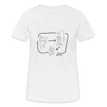 Duschen macht Stinker sauber - Frauen T-Shirt atmungsaktiv - Weiß - Vorne - AI Model Female 172 dark (172cm)