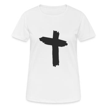 Croix Jésus christianisme christianisme religion cadeau - T-shirt respirant Femme - blanc - Devant - AI Model Female 172 dark (172cm)