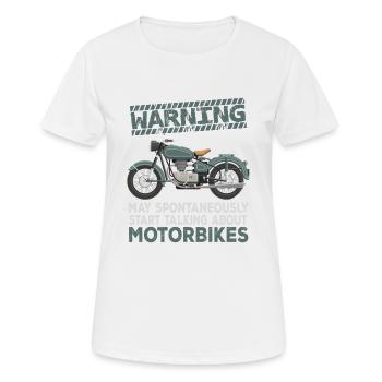 Warning Motorbikes - Women's Breathable T-Shirt - white - Front - AI Model Female 172 dark (172cm)