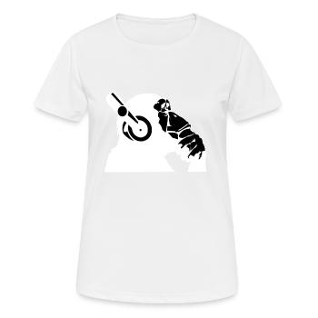 Chimpanzé avec un casque d'écoute de la musique - T-shirt respirant Femme - blanc - Devant - AI Model Female 172 dark (172cm)