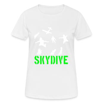Skydive, Fallschirmspringer, Freefly, Geschenk - Frauen T-Shirt atmungsaktiv - Weiß - Vorne - AI Model Female 172 dark (172cm)