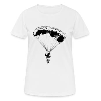 Fallschirm, Fallschirmspringen, Fallschirmspringer - Frauen T-Shirt atmungsaktiv - Weiß - Vorne - AI Model Female 172 dark (172cm)