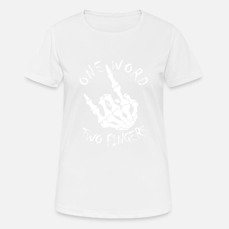 French fork Devil Horns Heavy Metal Rocker Hand - Women's Breathable T-Shirt - white