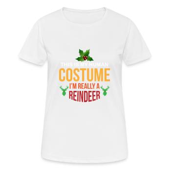 Costume de renne - T-shirt respirant Femme - blanc - Devant - AI Model Female 172 dark (172cm)