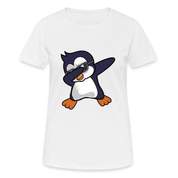 Pinguin Dab - Frauen T-Shirt atmungsaktiv - Weiß - Vorne - AI Model Female 172 dark (172cm)