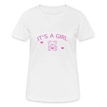 it's a girl, women/women, children T-shirt - Women's Breathable T-Shirt - white - Front - AI Model Female 172 dark (172cm)
