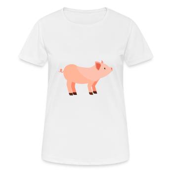 porc - T-shirt respirant Femme - blanc - Devant - AI Model Female 172 dark (172cm)