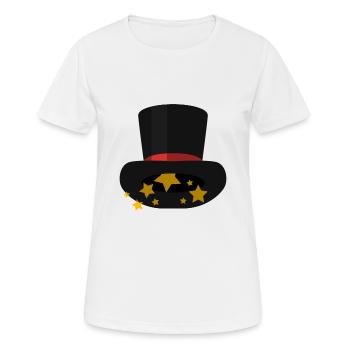 Chapeau magique chapeau de cylindre sorcier - T-shirt respirant Femme - blanc - Devant - AI Model Female 172 dark (172cm)