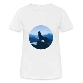 Loup steppe nuit lune fable magie nature cadeau - T-shirt respirant Femme - blanc - Devant - AI Model Female 172 dark (172cm)