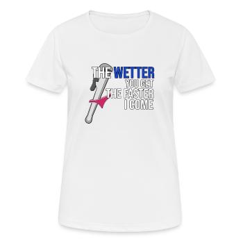 Funny Plumbing Men Humorous Plumber - Women's Breathable T-Shirt - white - Front - AI Model Female 172 dark (172cm)