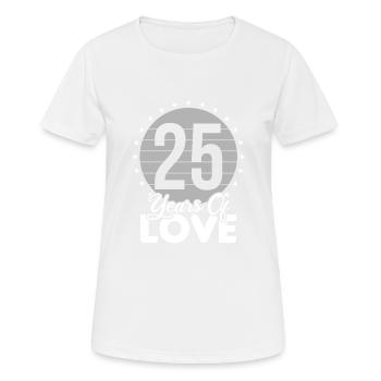 25 Years of love wedding anniversary silver wedding - Women's Breathable T-Shirt - white - Front - AI Model Female 172 dark (172cm)