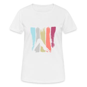 Yoga Hund Stellung Meditation Symbol Geschenk - Frauen T-Shirt atmungsaktiv - Weiß - Vorne - AI Model Female 172 dark (172cm)