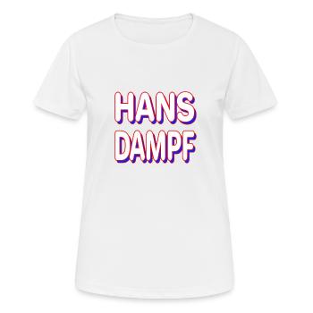 HANS DAMPF - Frauen T-Shirt atmungsaktiv - Weiß - Vorne - AI Model Female 172 dark (172cm)