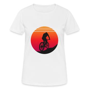 Mountainbike - Sunset - Frauen T-Shirt atmungsaktiv - Weiß - Vorne - AI Model Female 172 dark (172cm)
