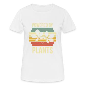 Vegan - Propulsé par les plantes - T-shirt respirant Femme - blanc - Devant - AI Model Female 172 dark (172cm)