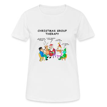 chirtsmas therapy Christmas goblin snowman - Women's Breathable T-Shirt - white - Front - AI Model Female 172 dark (172cm)
