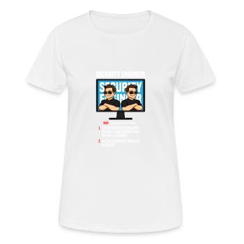 IT Security Définition sécurité informatique cadeau de Troie - T-shirt respirant Femme - blanc - Devant - AI Model Female 172 dark (172cm)