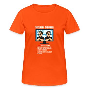 IT Security Definition Computersicherheit Trojaner Geschenk - Frauen T-Shirt atmungsaktiv - Neonorange - Vorne - AI Model Female 172 dark (172cm)