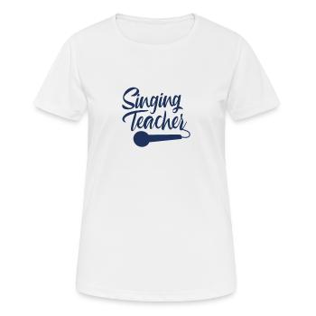 Cours de chant professeur de chant - T-shirt respirant Femme - blanc - Devant - AI Model Female 172 dark (172cm)