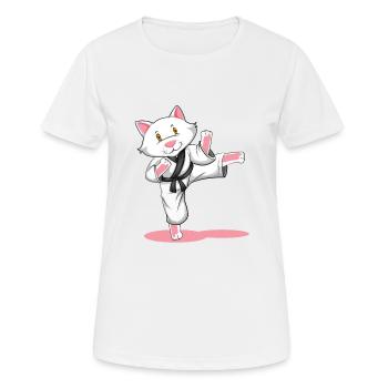 Karate cat sport - Women's Breathable T-Shirt - white - Front - AI Model Female 172 dark (172cm)