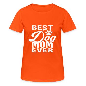 Chien maman - T-shirt respirant Femme - orange néon - Devant - AI Model Female 172 dark (172cm)