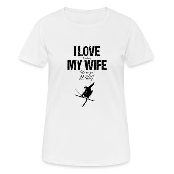 J'aime ma femme skier skier skier skis - T-shirt respirant Femme - blanc - Devant - AI Model Female 172 dark (172cm)