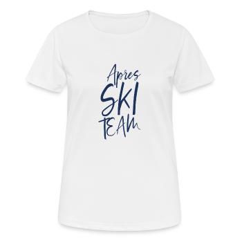 Apres Ski - Frauen T-Shirt atmungsaktiv - Weiß - Vorne - AI Model Female 172 dark (172cm)