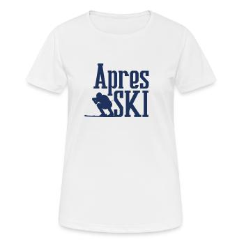 Apres Ski - Frauen T-Shirt atmungsaktiv - Weiß - Vorne - AI Model Female 172 dark (172cm)