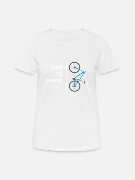 Cool Mountain Bike shred it gift - Women's Breathable T-Shirt - white
