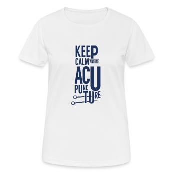 Aiguilles acupuncteur pratique médecine acupuncture - T-shirt respirant Femme - blanc - Devant - AI Model Female 172 dark (172cm)