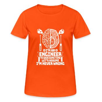 Diplôme d'ingénieur diplôme d'ingénieur cadeau - T-shirt respirant Femme - orange néon - Devant - AI Model Female 172 dark (172cm)