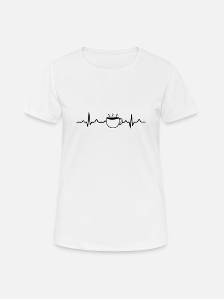 Coffee heartbeat - Women's Breathable T-Shirt - white