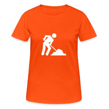Travailleur de la construction sait - T-shirt respirant Femme - orange néon - Devant - AI Model Female 172 dark (172cm)