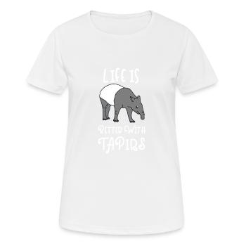 La vie est meilleure avec tapir tapir - T-shirt respirant Femme - blanc - Devant - AI Model Female 172 dark (172cm)