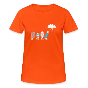 Développement informatique en nuage - T-shirt respirant Femme - orange néon - Devant - AI Model Female 172 dark (172cm)