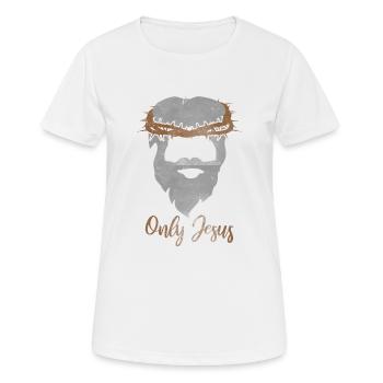 Jésus - seul Jésus - T-shirt respirant Femme - blanc - Devant - AI Model Female 172 dark (172cm)