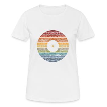 Platine vinyle vintage rétro - T-shirt respirant Femme - blanc - Devant - AI Model Female 172 dark (172cm)