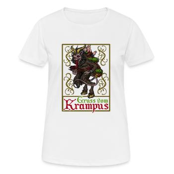 Krampus Tee shirt Personnalisé Perchten Autriche Salutation - T-shirt respirant Femme - blanc - Devant - AI Model Female 172 dark (172cm)