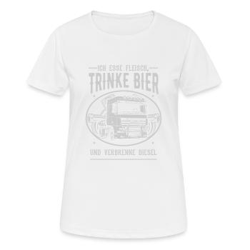Lastwagen LKW Spedition Geschenk · Verbrenne - Frauen T-Shirt atmungsaktiv - Weiß - Vorne - AI Model Female 172 dark (172cm)