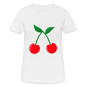 cerises - T-shirt respirant Femme - blanc - Devant - AI Model Female 172 dark (172cm)