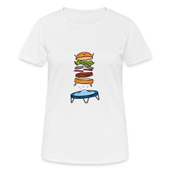 Burger Fast Overweight Incursing Sport Gift - Women's Breathable T-Shirt - white - Front - AI Model Female 172 dark (172cm)